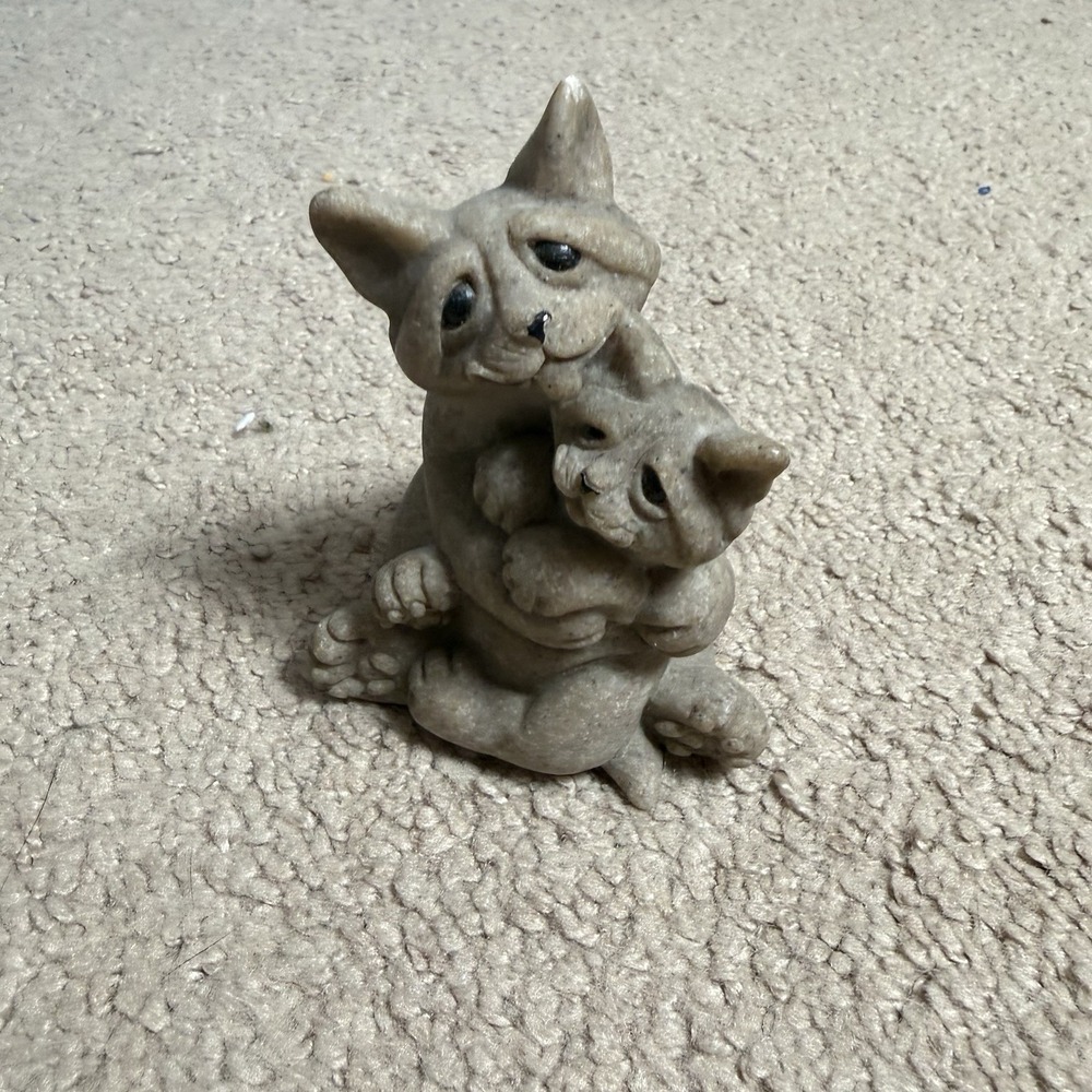 Quarry Critters Celine & Cloe Cat Figurine Sculpture 4" Tall Vintage 2001